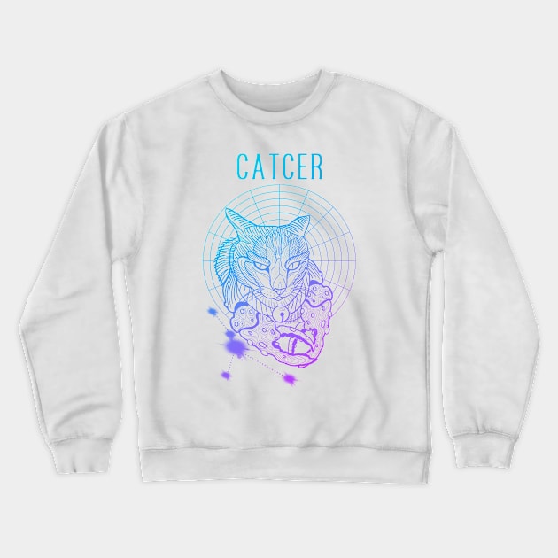 A zodiac cattery: cancer - catcer Crewneck Sweatshirt by Blacklinesw9